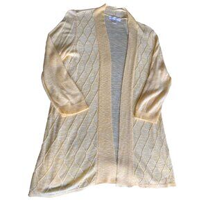 Christopher & Banks Yellow Open Front Cardigan Sweater Size Large